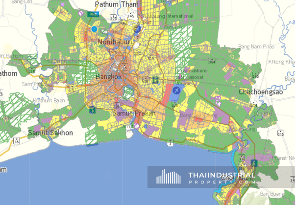 Thailand city plan and color zoning